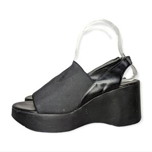 Vintage No Boundaries Erin Chunky Elastic Black Sandals Size 8